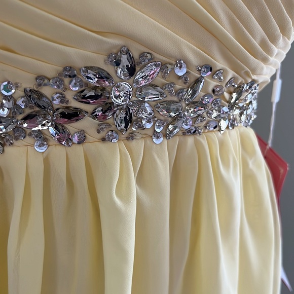 Babyonline Jeweled Lemon Yellow Prom Mini Dress NWT - Picture 4 of 14